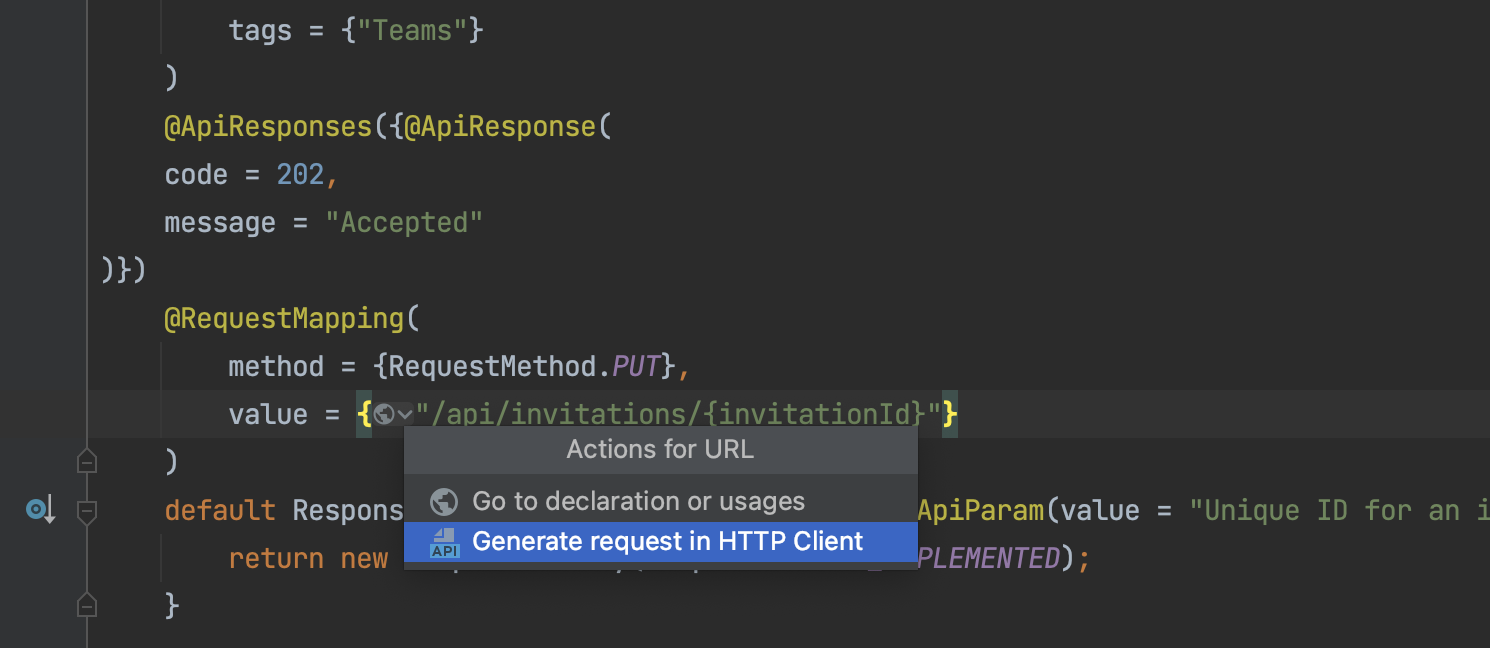 HTTP intellisense i IntelliJ